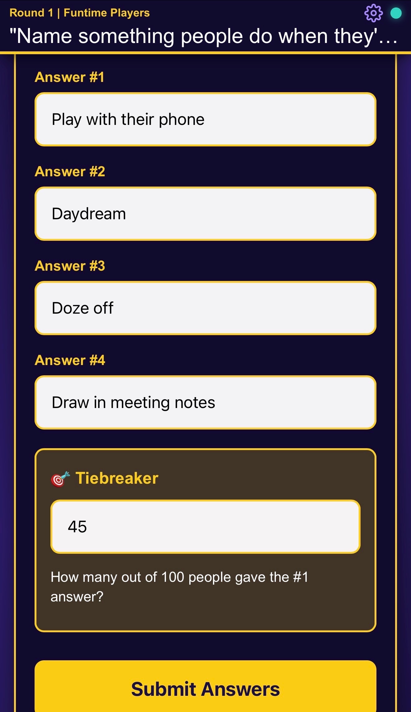 Answer Entry